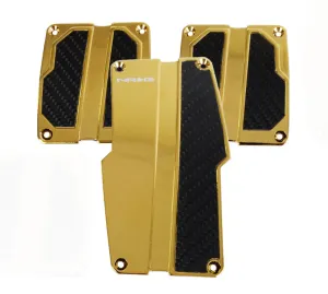 NRG PDL-100CG Brushed Aluminum Sport Pedal Chrome Gold with Black Carbon (Manual Transmission)