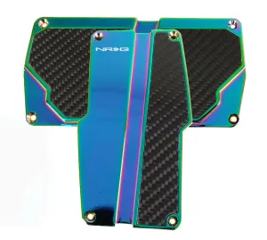 NRG PDL-150MC Brushed Aluminum Sport Pedal Silver with Black Carbon (Automatic Transmission)
