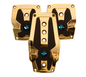 NRG PDL-200CG Chrome Gold Aluminum Sport Pedal with Black Rubber Inserts (Manual Transmission)