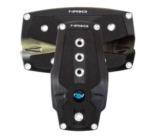NRG PDL-250BK Brushed Black Aluminum Sport Pedal with Black Rubber Inserts (Automatic Transmission)