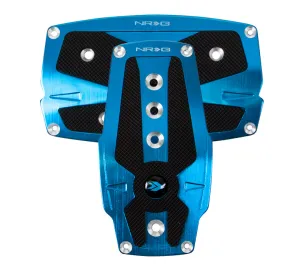 NRG PDL-250BL Brushed Blue Aluminum Sport Pedal with Black Rubber Inserts (Automatic Transmission)