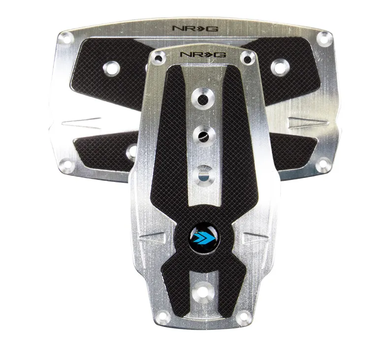 NRG PDL-250SL Brushed Silver Aluminum Sport Pedal with Black Rubber Inserts (Automatic Transmission)