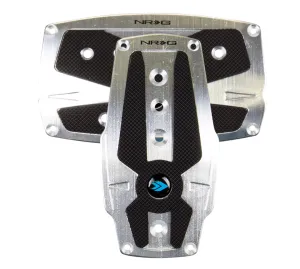 NRG PDL-250SL Brushed Silver Aluminum Sport Pedal with Black Rubber Inserts (Automatic Transmission)