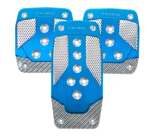 NRG PDL-400BL Aluminum Sport Pedal Blue with Silver Carbon (Manual Transmission)