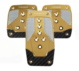 NRG PDL-400CG Aluminum Sport Pedal Chrome Gold with Black Carbon (Manual Transmission)