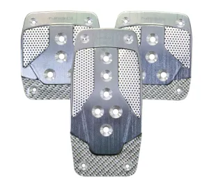 NRG PDL-400GM Aluminum Sport Pedal Gun Metal with Silver Carbon (Manual Transmission)