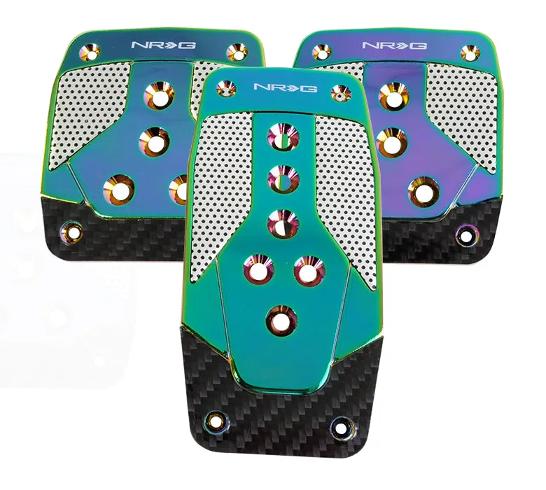 NRG PDL-400MC Aluminum Sport Pedal Neo Chrome with Black Carbon (Manual Transmission)