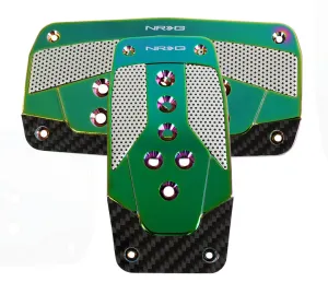 NRG PDL-450MC Aluminum Sport Pedal Silver with Neo Chrome Carbon (Automatic Transmission)