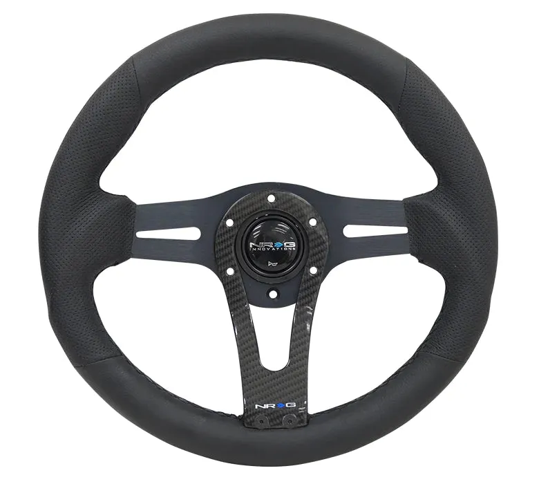 NRG Steering Wheel Reinforced - 320mm Sport Steering Wheel with Carbon center spoke