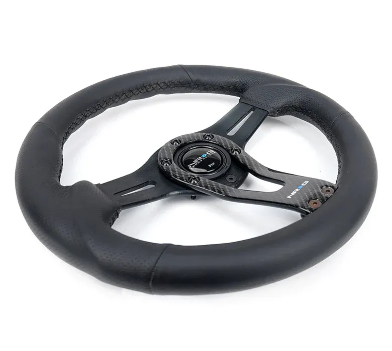 NRG Steering Wheel Reinforced - 320mm Sport Steering Wheel with Carbon center spoke