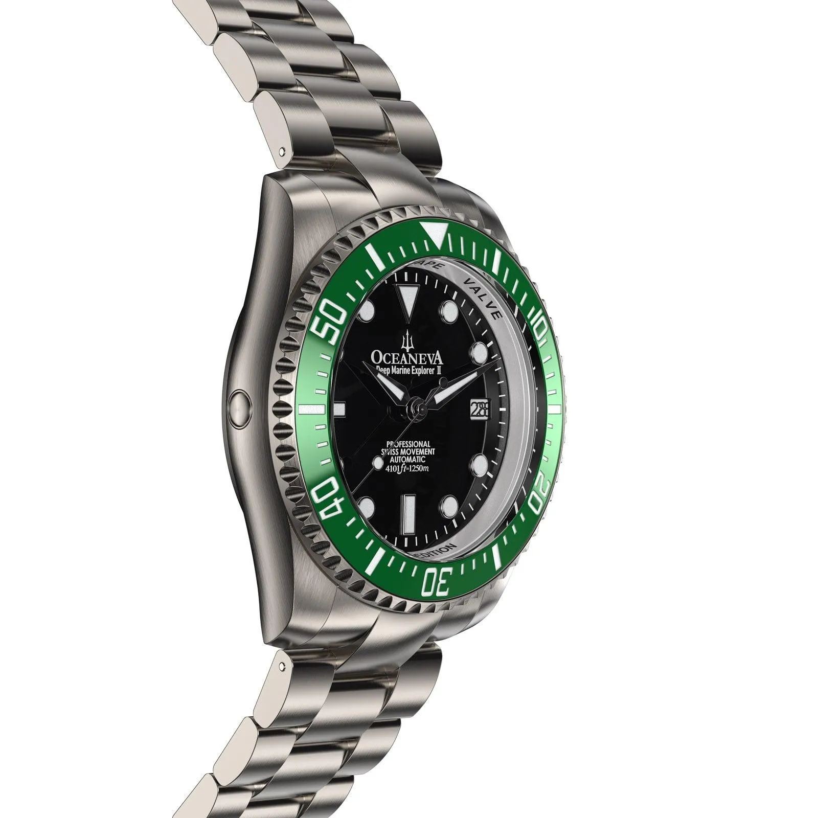 Oceaneva Titanium Deep Marine Explorer II Automatic 1250M Black Green Limited Edition