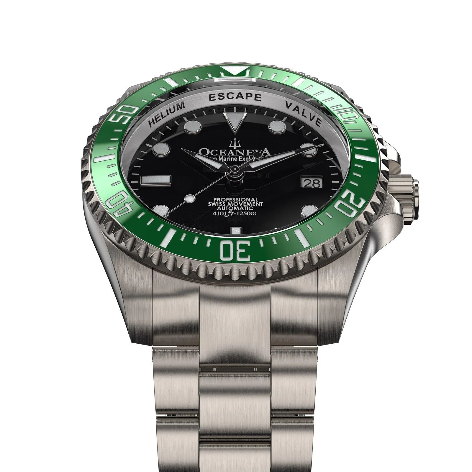 Oceaneva Titanium Deep Marine Explorer II Automatic 1250M Black Green Limited Edition