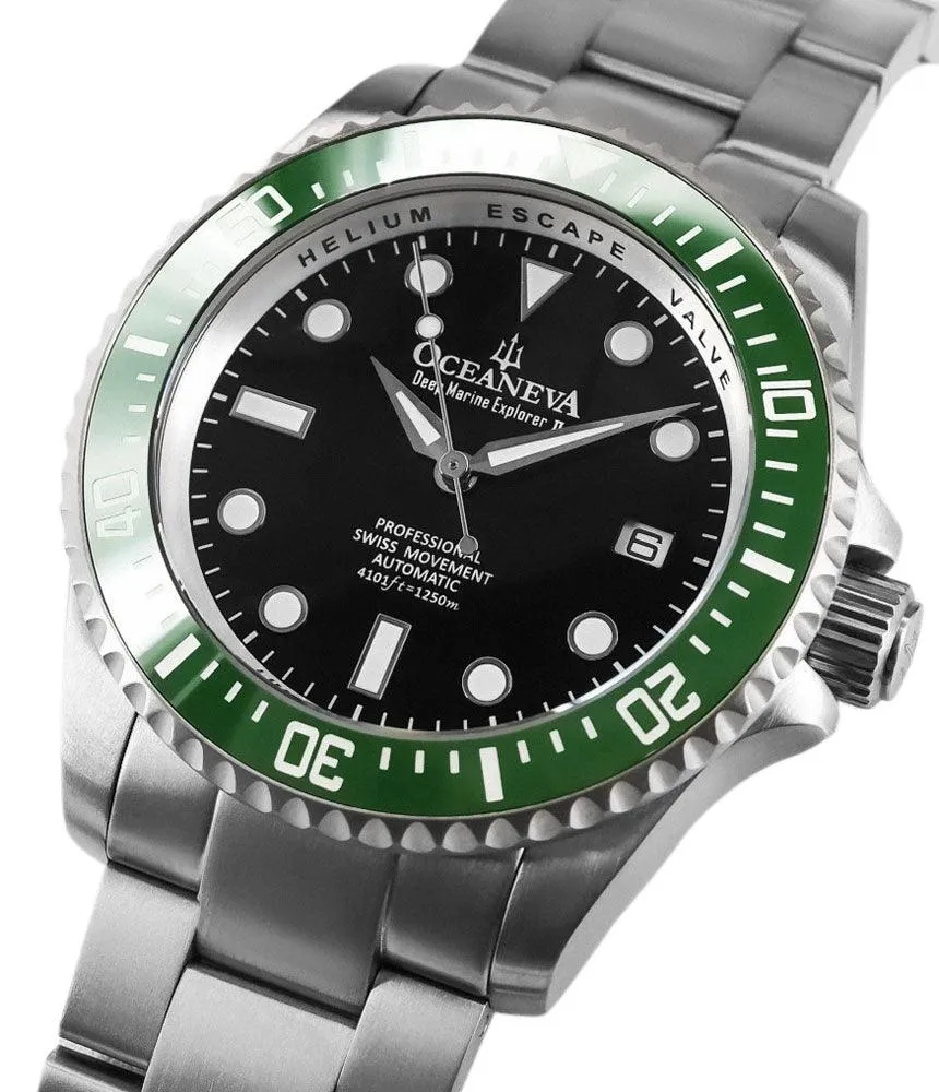 Oceaneva Titanium Deep Marine Explorer II Automatic 1250M Black Green Limited Edition