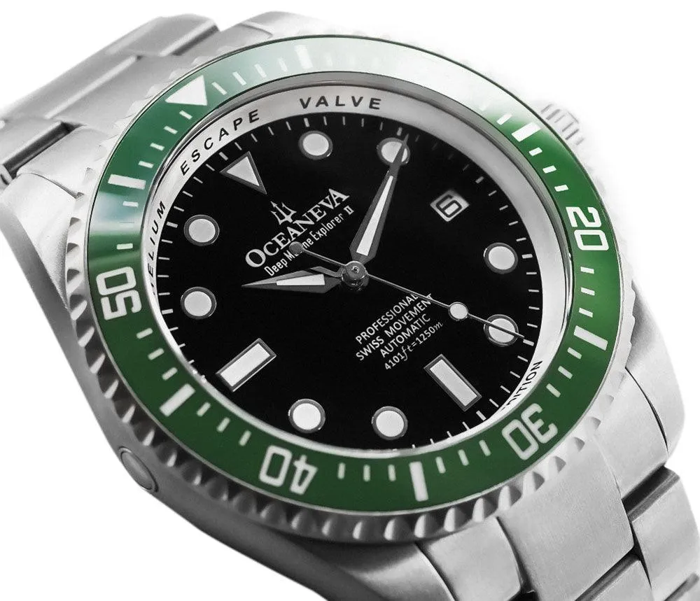 Oceaneva Titanium Deep Marine Explorer II Automatic 1250M Black Green Limited Edition