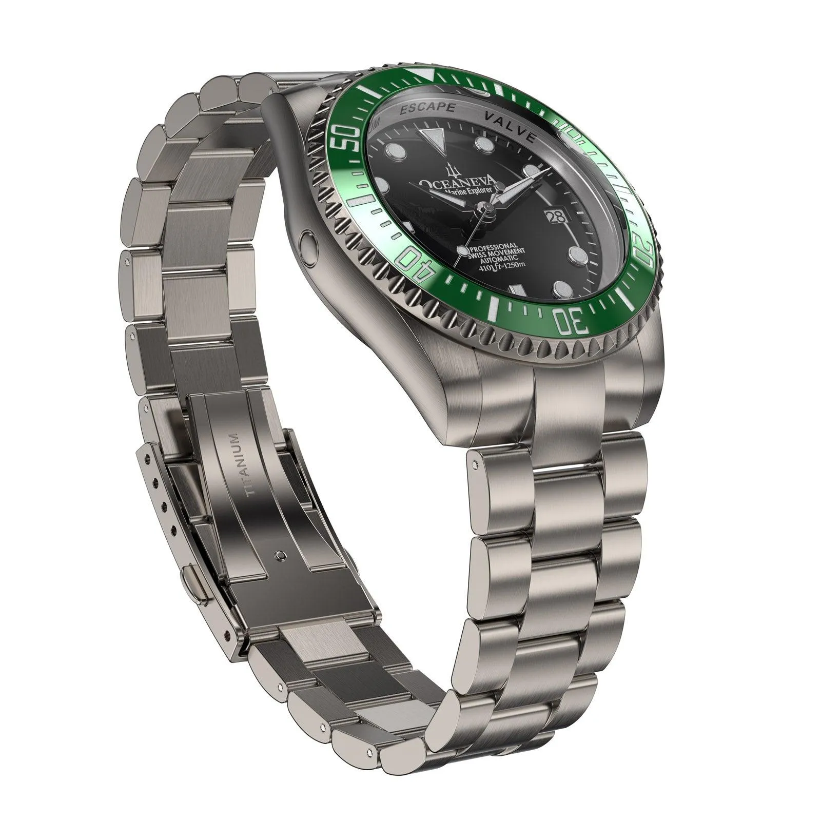 Oceaneva Titanium Deep Marine Explorer II Automatic 1250M Black Green Limited Edition