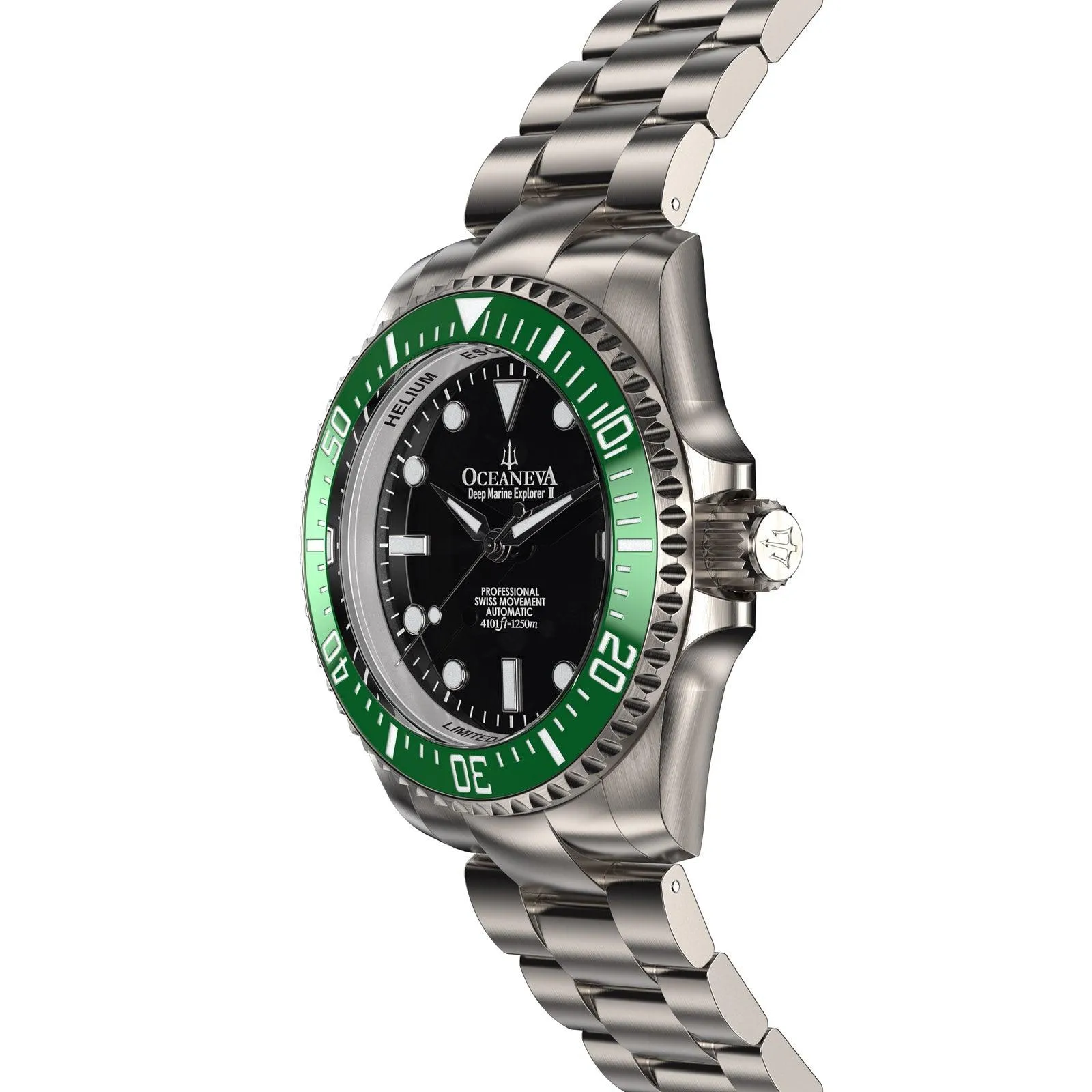 Oceaneva Titanium Deep Marine Explorer II Automatic 1250M Black Green Limited Edition