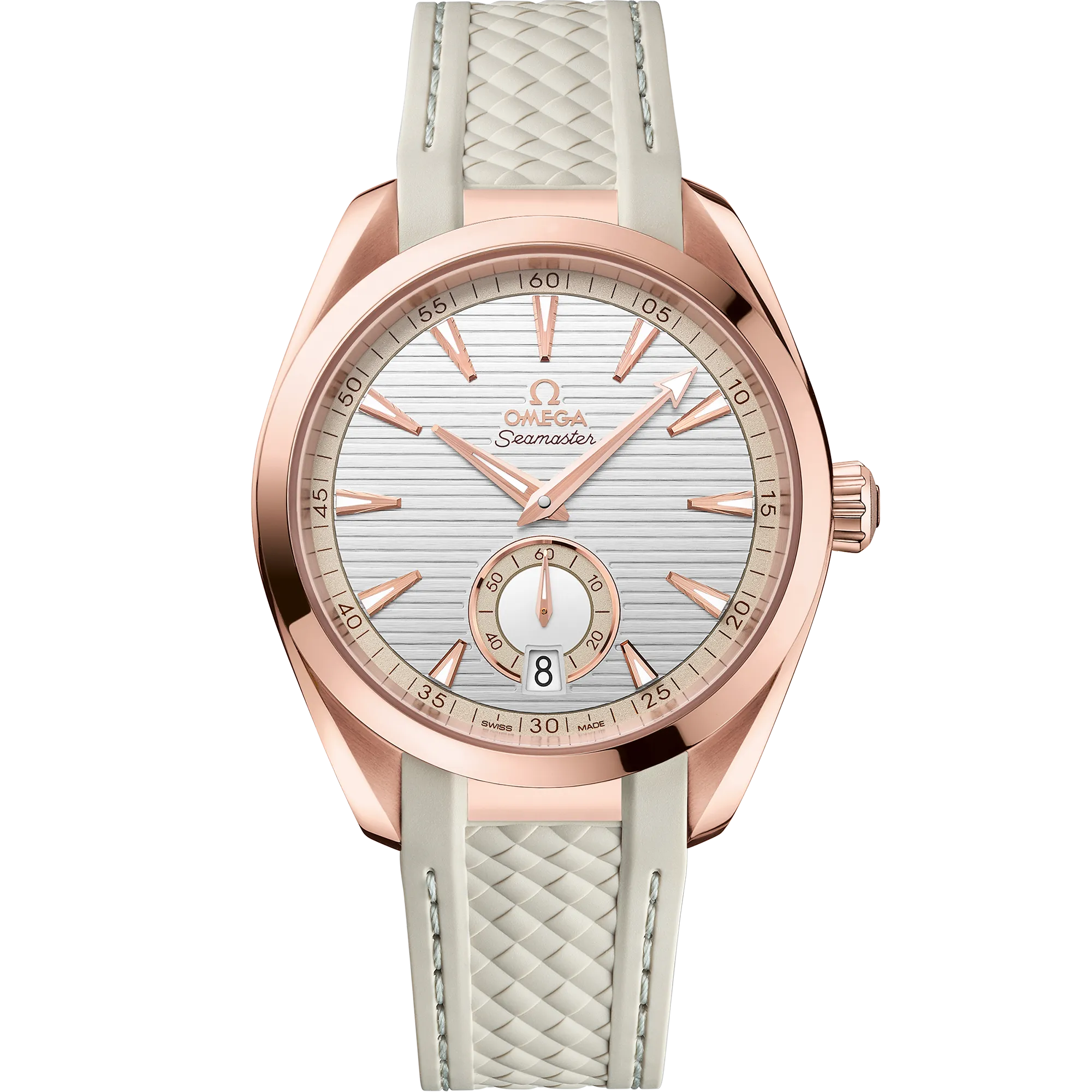 Omega Seamaster Aqua Terra 150M 41 mm, Sedna™ gold on rubber strap