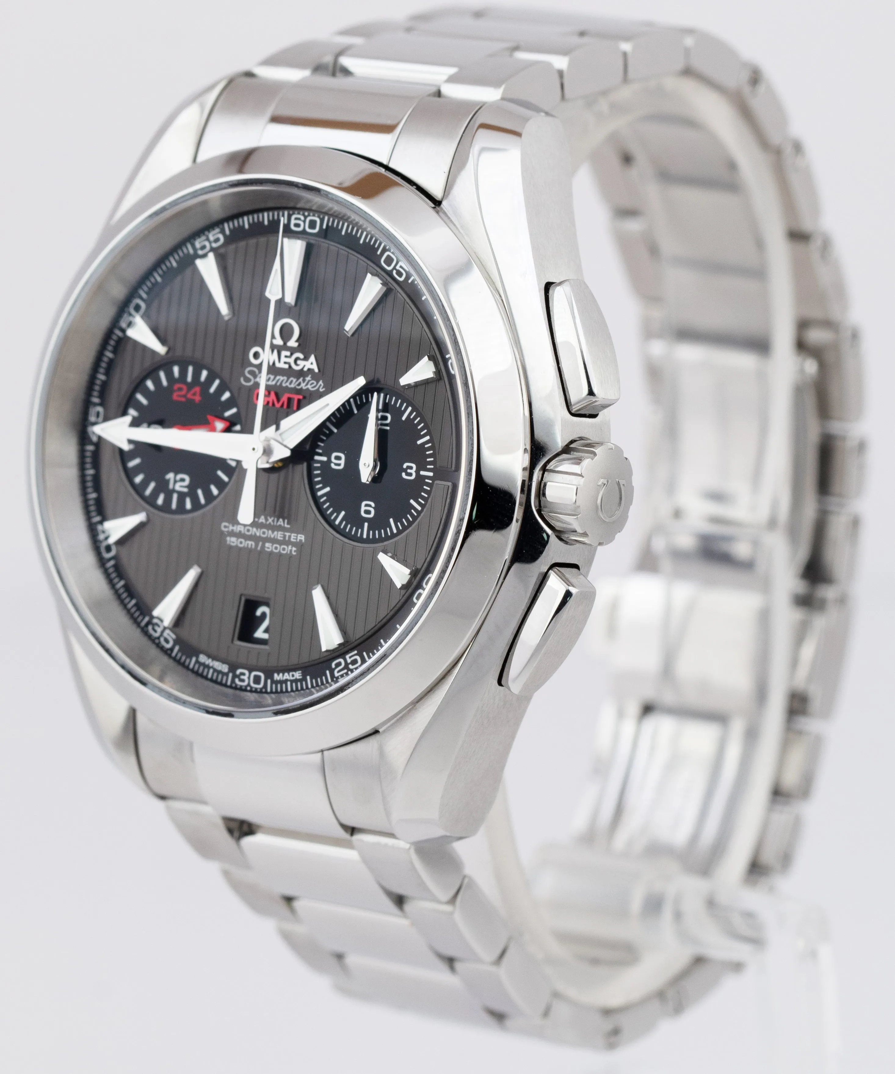 Omega Seamaster GMT Chronograph 42mm Gray Steel Watch 231.10.43.52.06.001 CARD