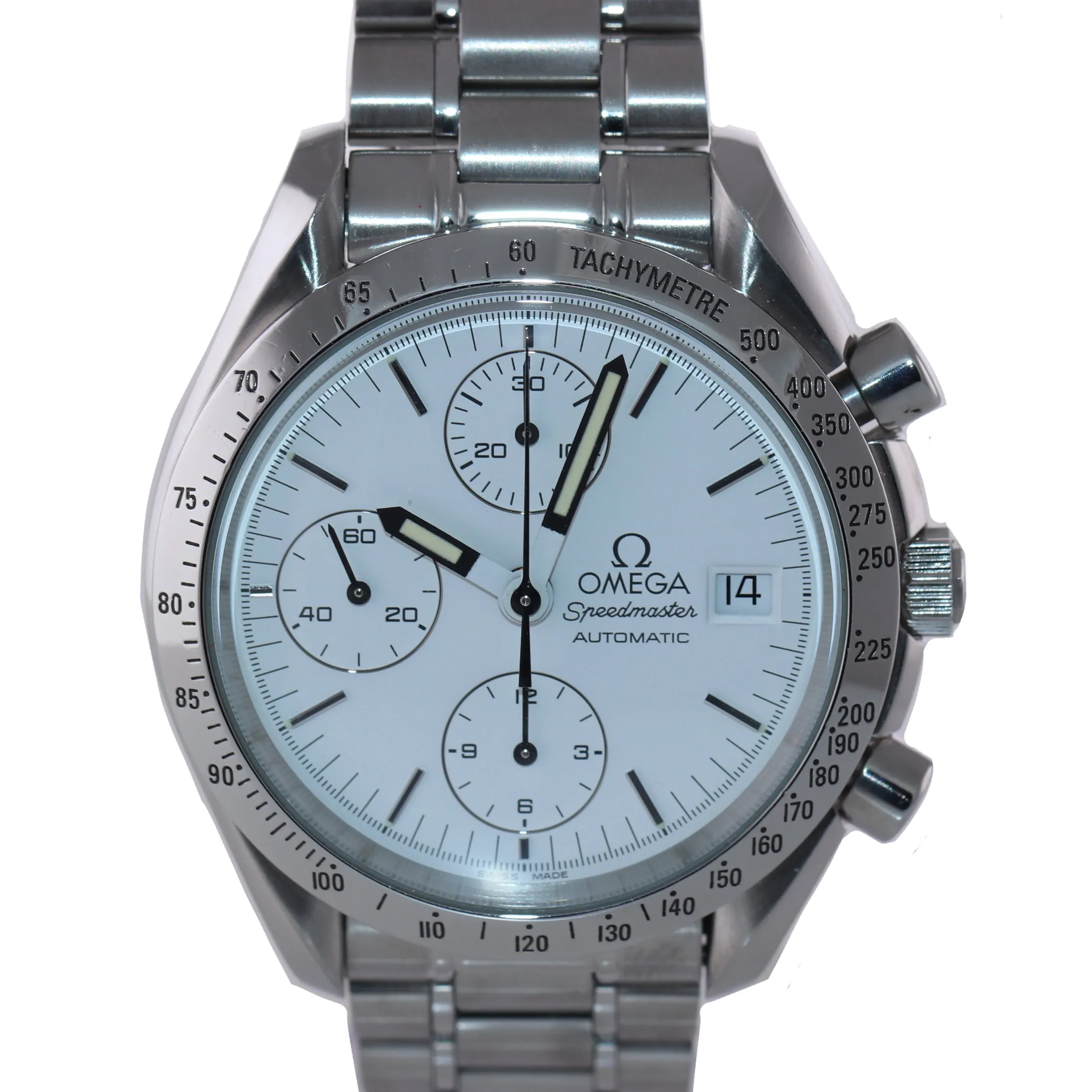 Omega Speedmaster Automatic 39mm White 3511.20 Steel Chronograph Date Watch