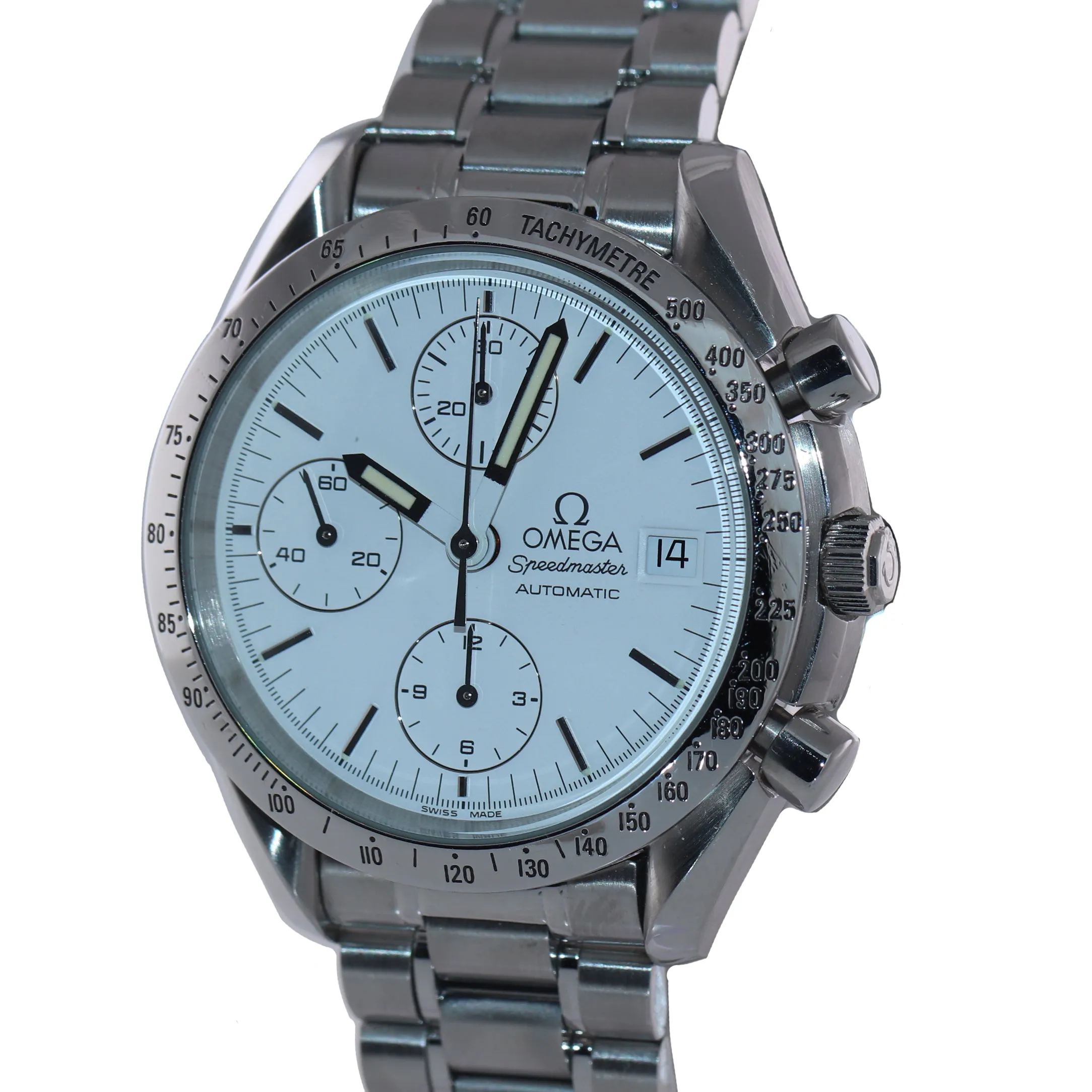 Omega Speedmaster Automatic 39mm White 3511.20 Steel Chronograph Date Watch