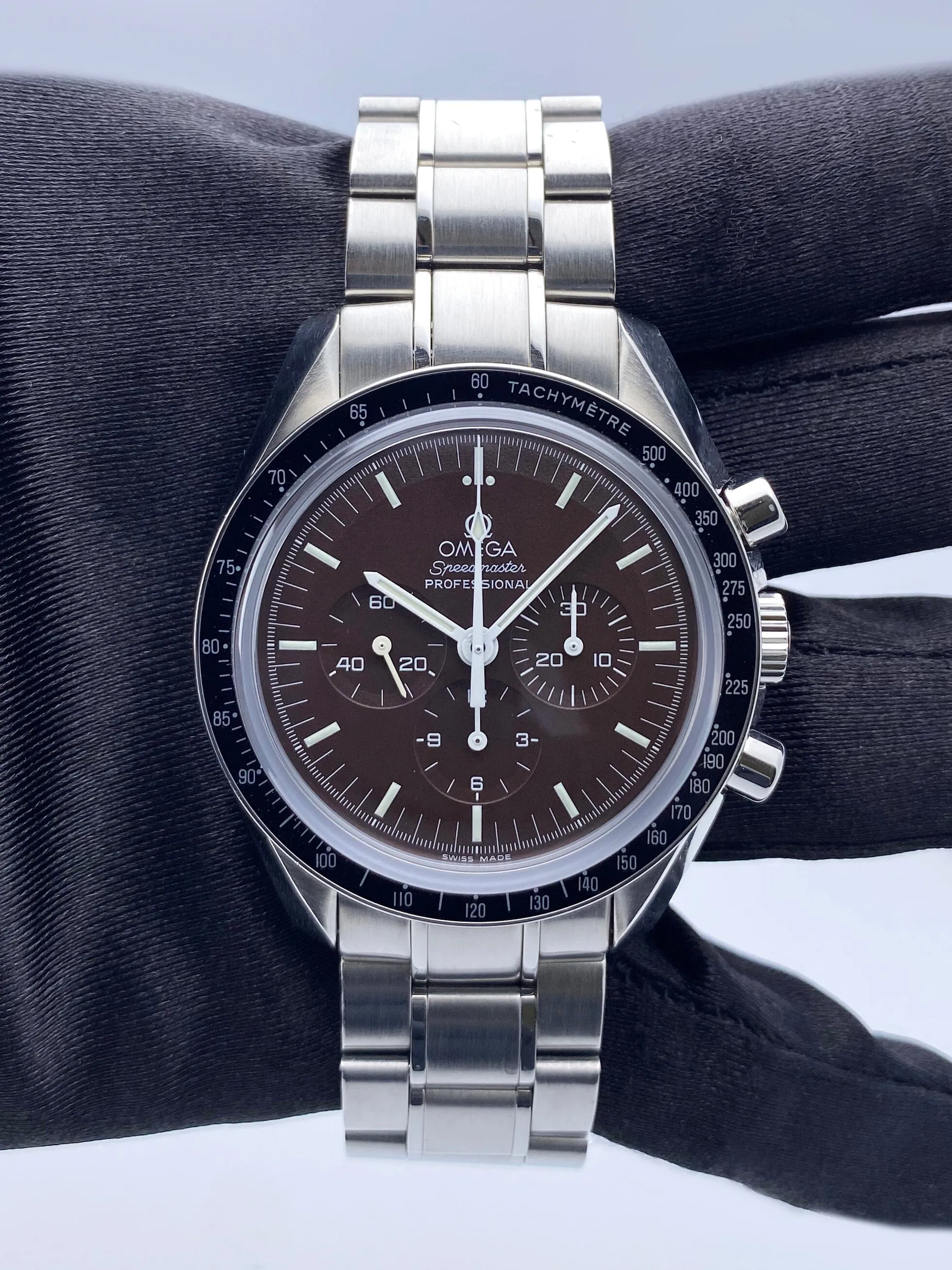 Omega Speedmaster Moonwatch  311.30.42.30.13.001 Brown Dial Mens Watch Box Papers