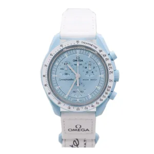 Omega x Swatch Moonswatch Light Blue Bioceramic 42mm Light Blue Chronograph Dial Watch
