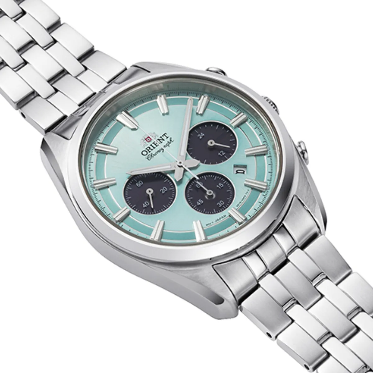 Orient RA-TX0304L Contemporary Solar Chronograph Ice Blue Panda Dial Mens Watch