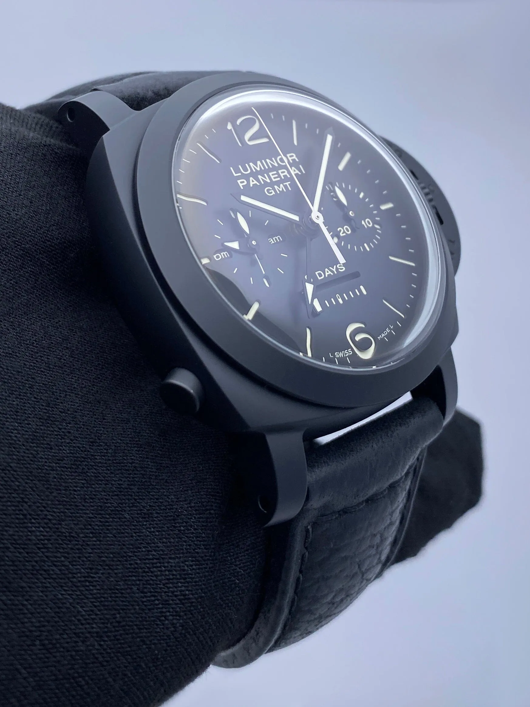 Panerai Luminor 1950 PAM00317 Chrono Monopulsante 8 Days Mens Watch Box Papers