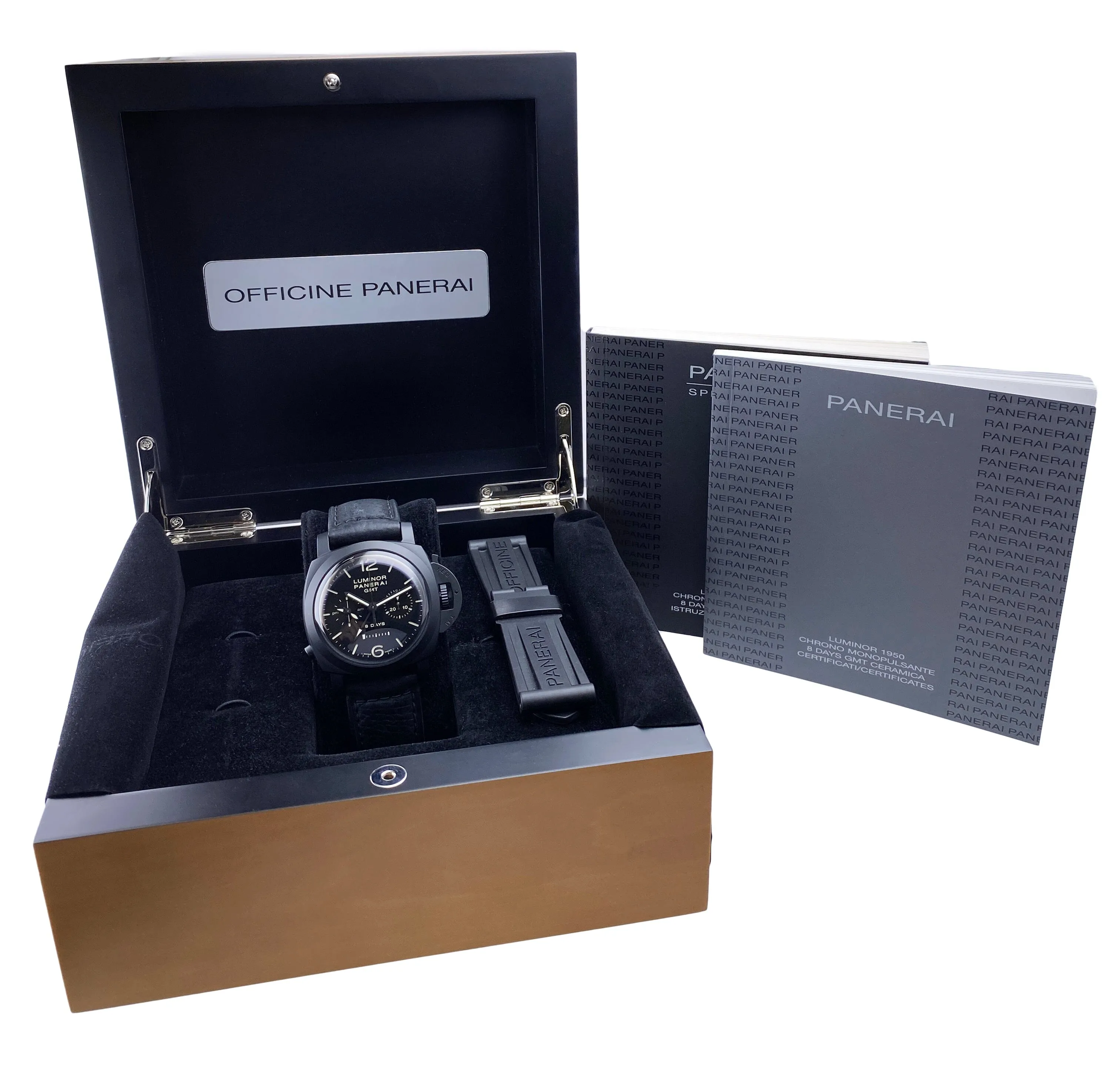 Panerai Luminor 1950 PAM00317 Chrono Monopulsante 8 Days Mens Watch Box Papers