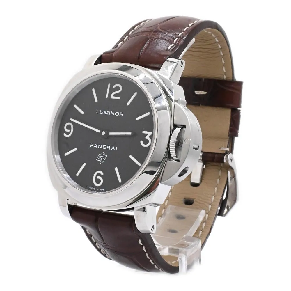 Panerai Men's Luminor Base Logo Stainless Steel 44mm Black Stick & Arabic Dial Watch Reference #: PAM00773