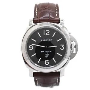 Panerai Men's Luminor Base Logo Stainless Steel 44mm Black Stick & Arabic Dial Watch Reference #: PAM00773