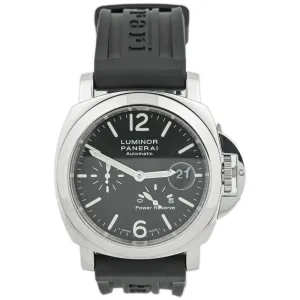Panerai Men's Luminor Power Reserve Stainless Steel 44mm Black Stick & Arabic Numeral Dial Watch Reference #: PAM00090