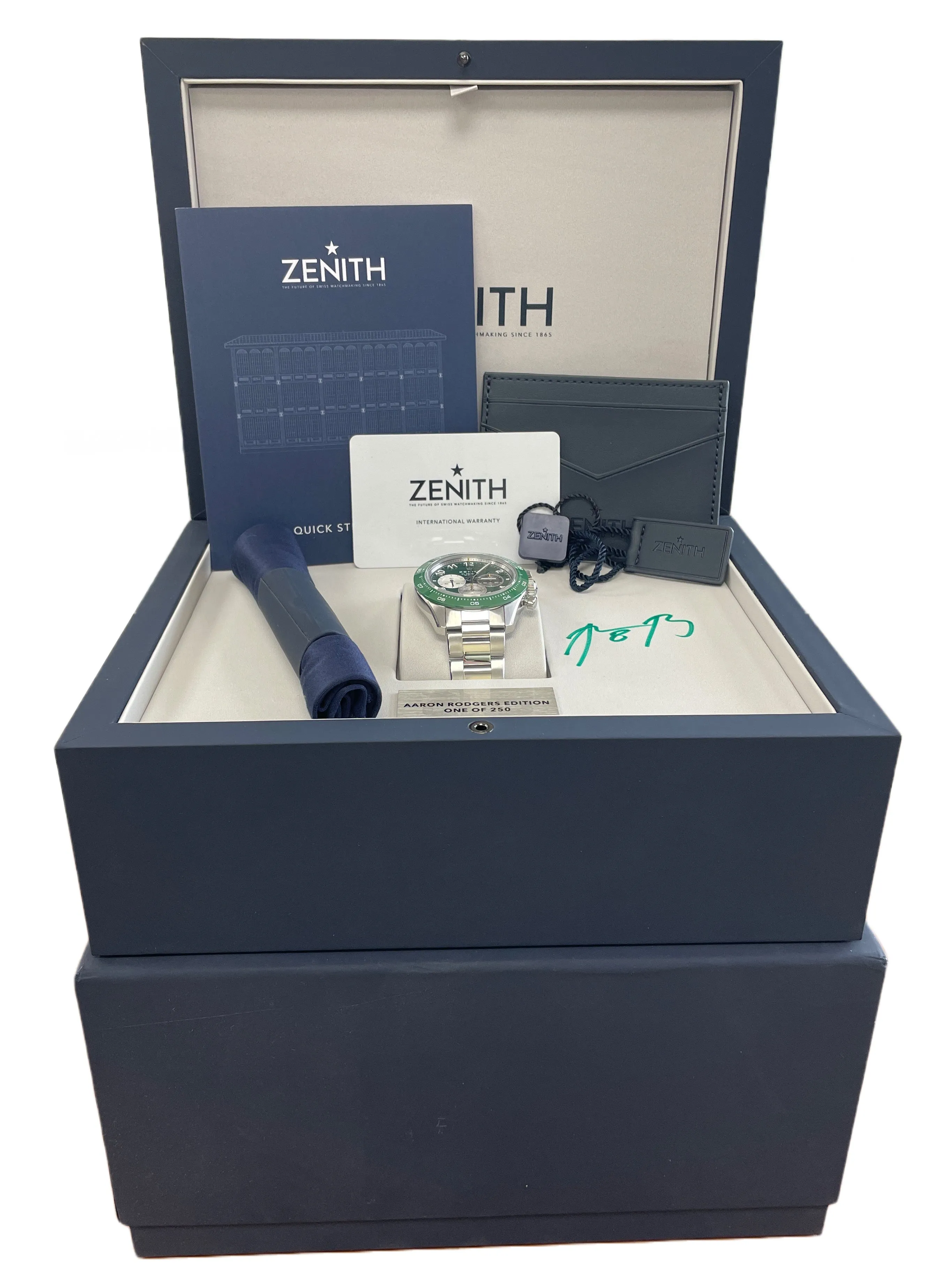 PAPERS Zenith Chronomaster Sport AARON RODGERS 41mm 03.3117.3600/56.M3100 BOX