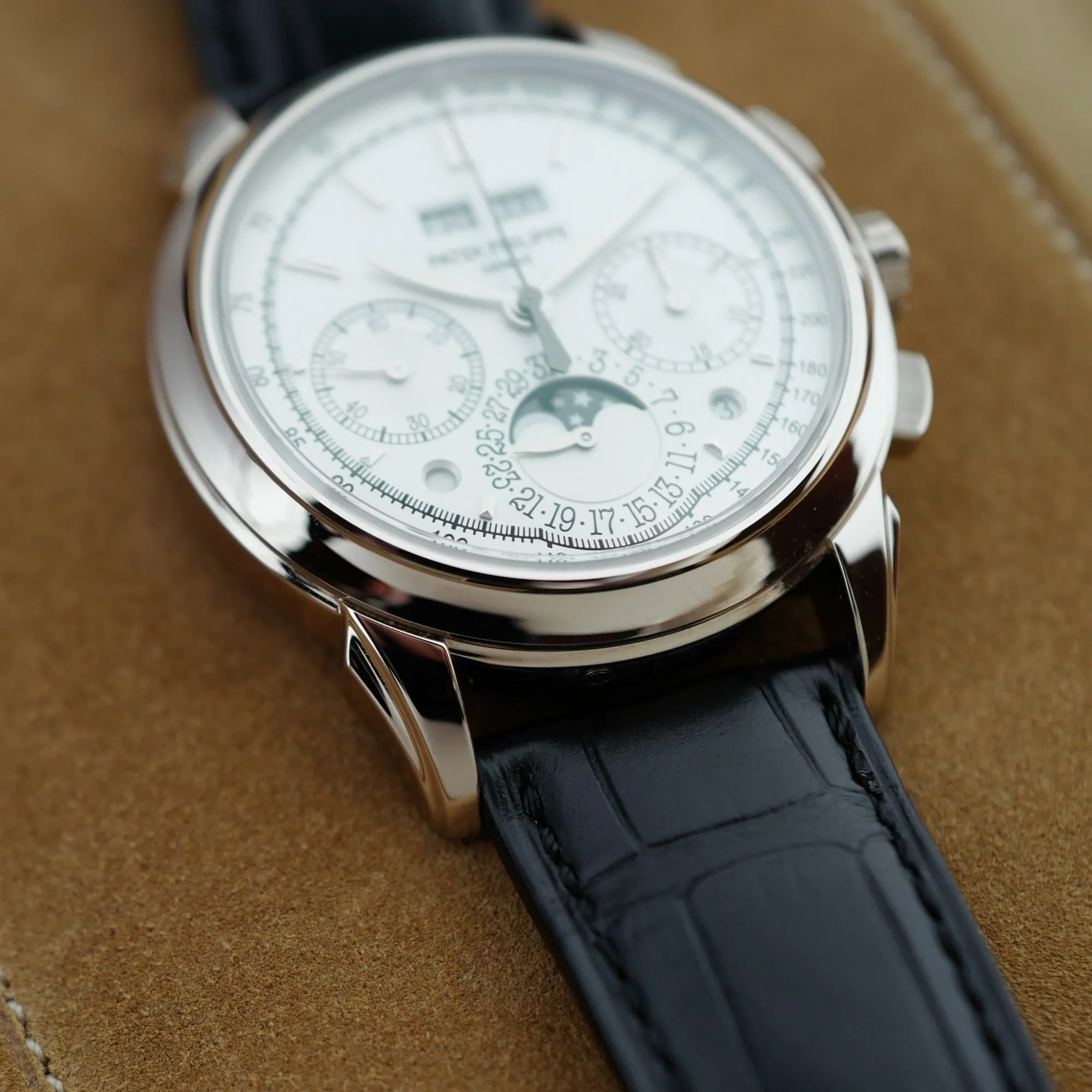 Patek Philippe White Gold Perpetual Calendar Chronograph Watch Ref. 5270G-013 with Original Box and Papers