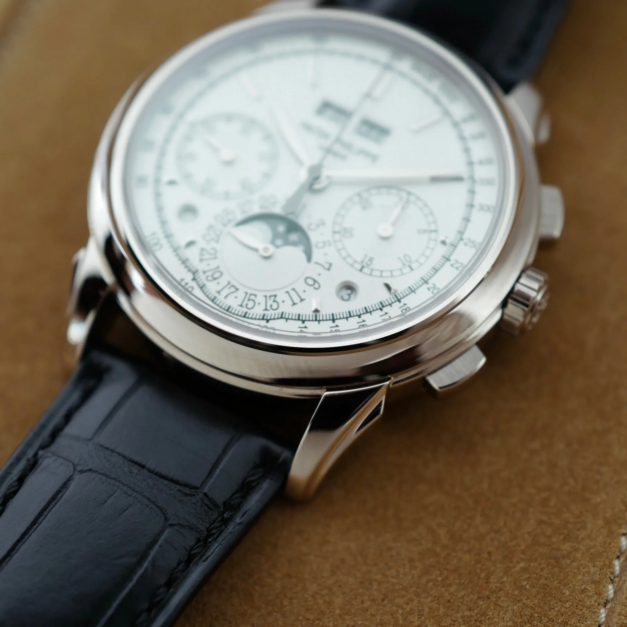 Patek Philippe White Gold Perpetual Calendar Chronograph Watch Ref. 5270G-013 with Original Box and Papers