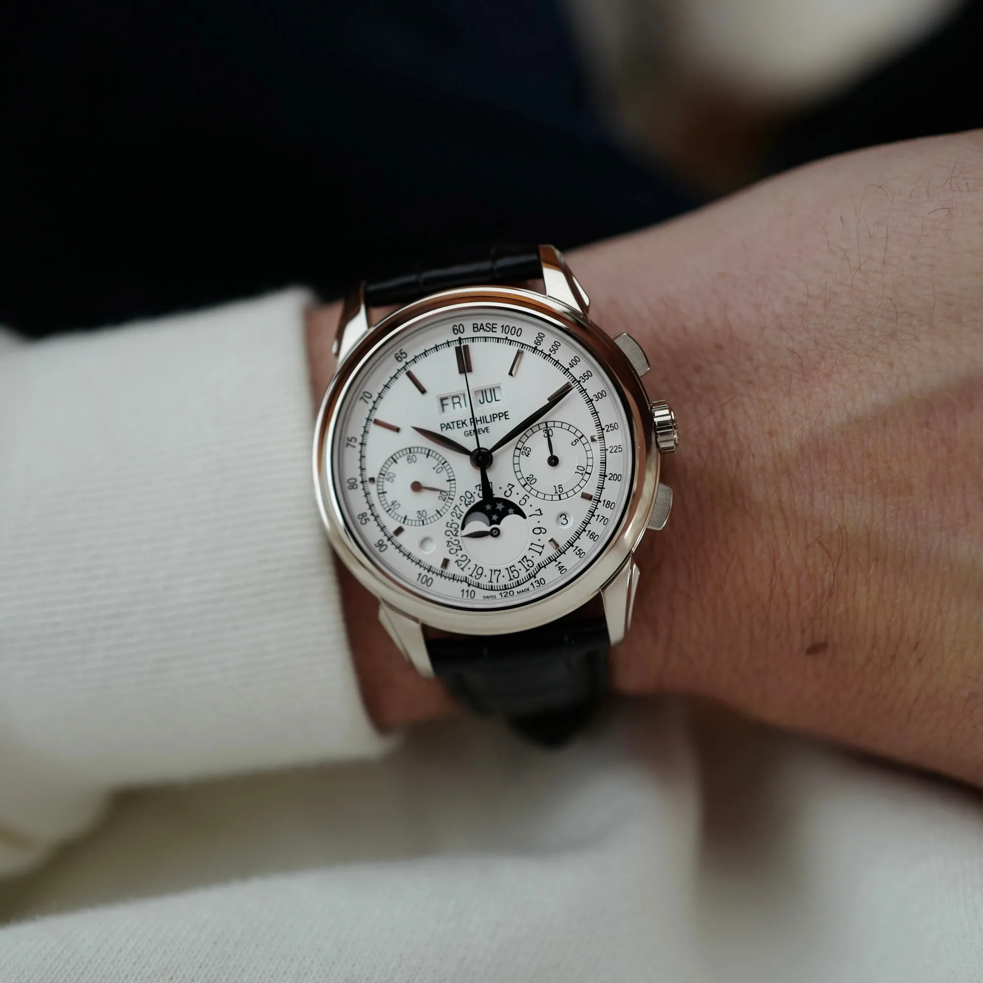Patek Philippe White Gold Perpetual Calendar Chronograph Watch Ref. 5270G-013 with Original Box and Papers
