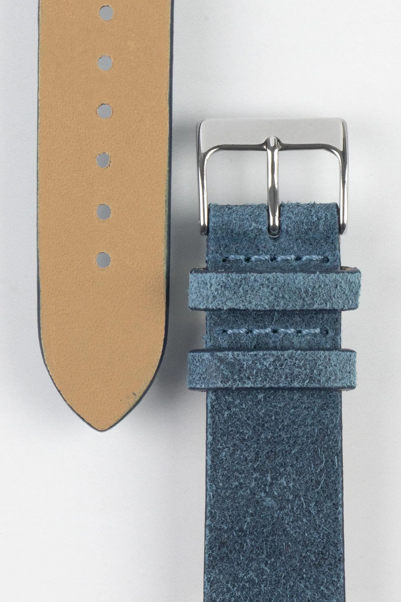 Pebro BARBOUR Waxed Calfskin Leather Watch Strap in BLUE