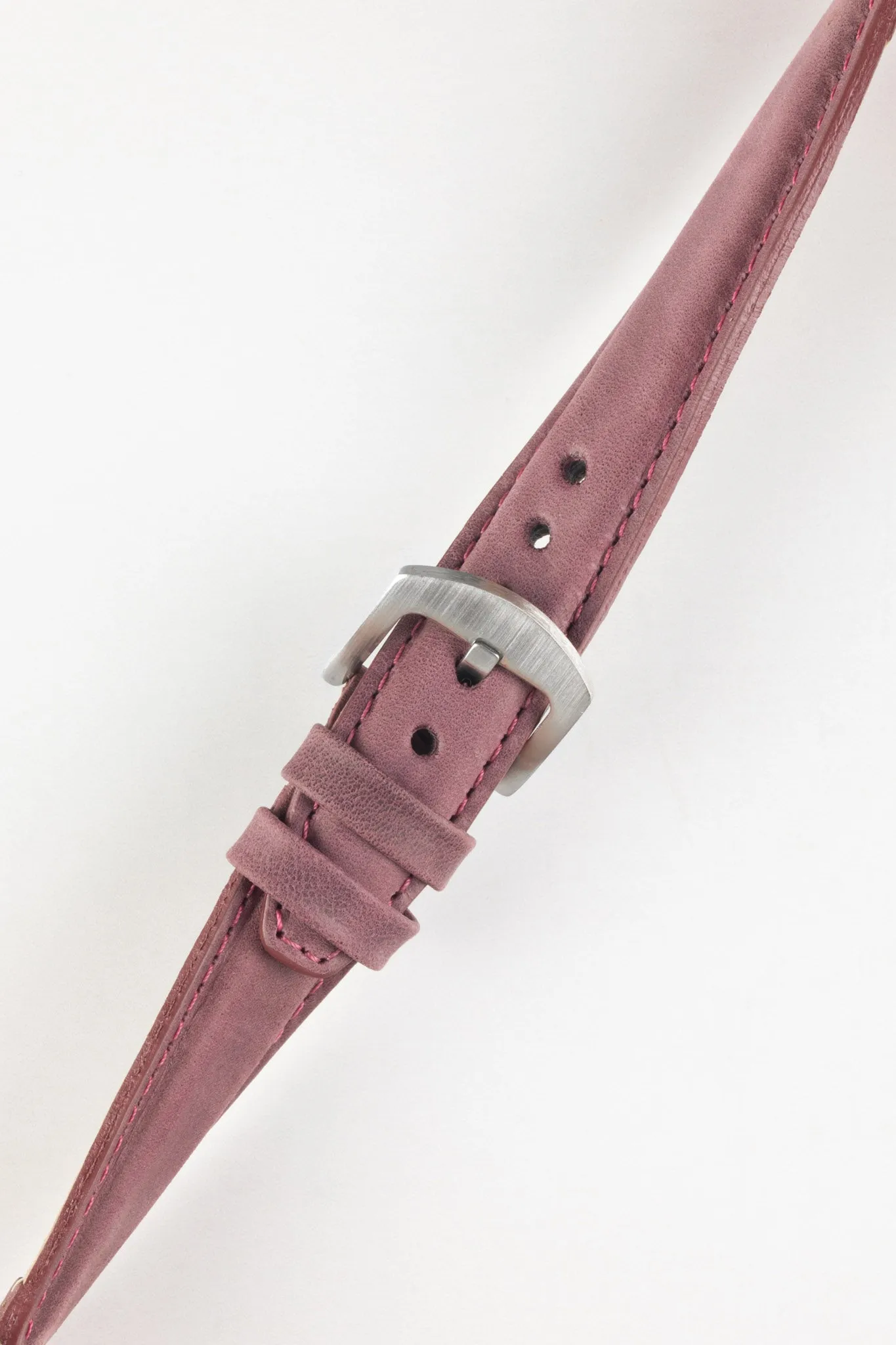 Pebro CADW Padded Vintage Leather Watch Strap in BURGUNDY