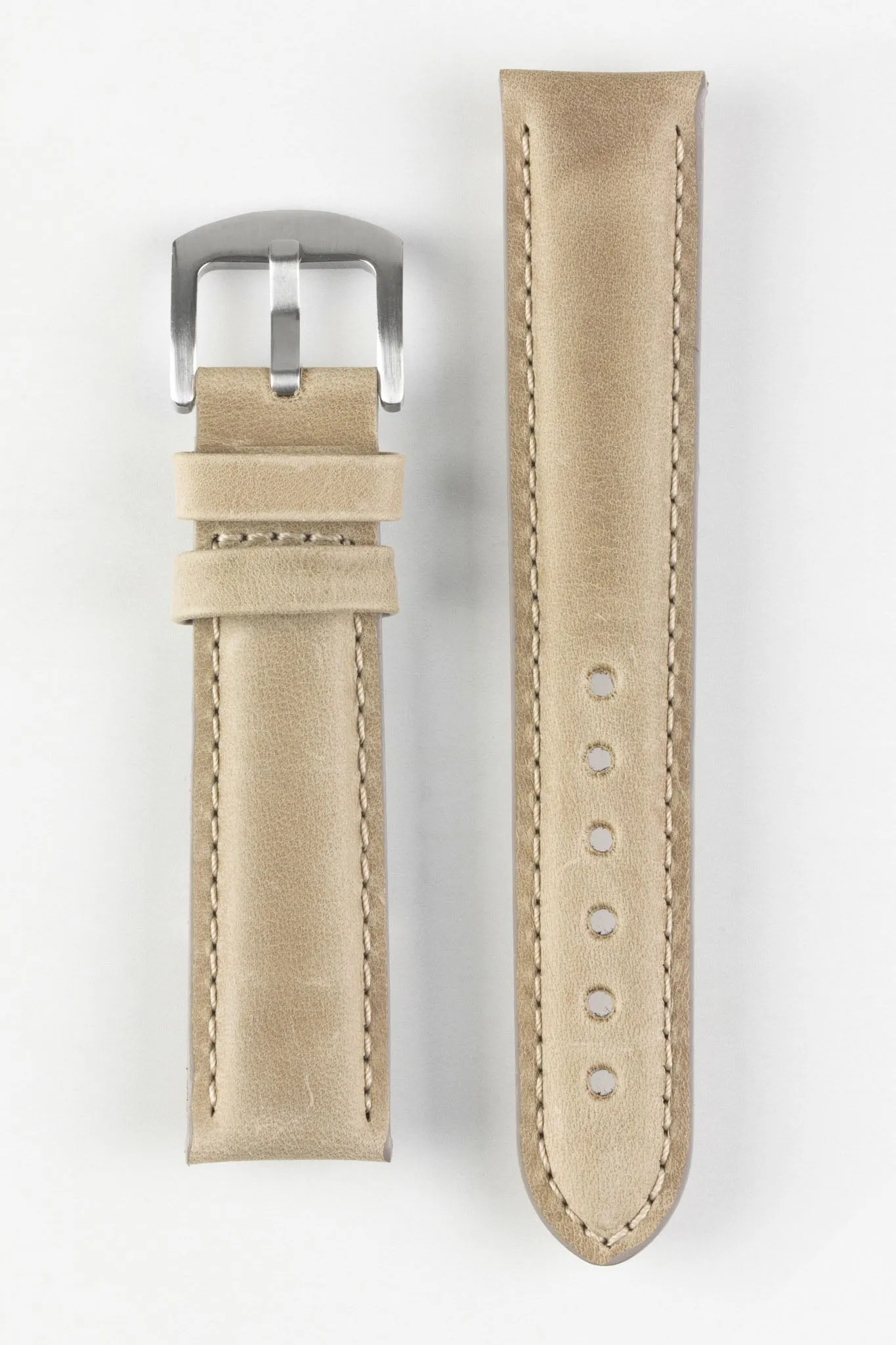 Pebro CADW Padded Vintage Leather Watch Strap in TAUPE