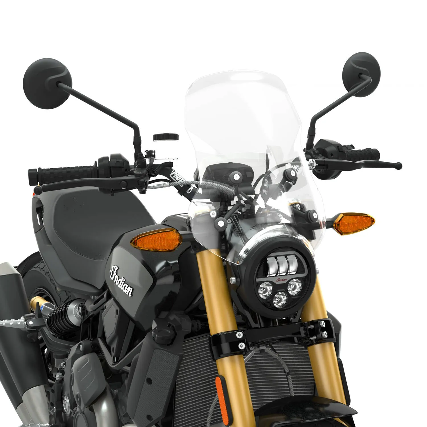Polycarbonate Mid Windshield without Headlight Cowl, Clear