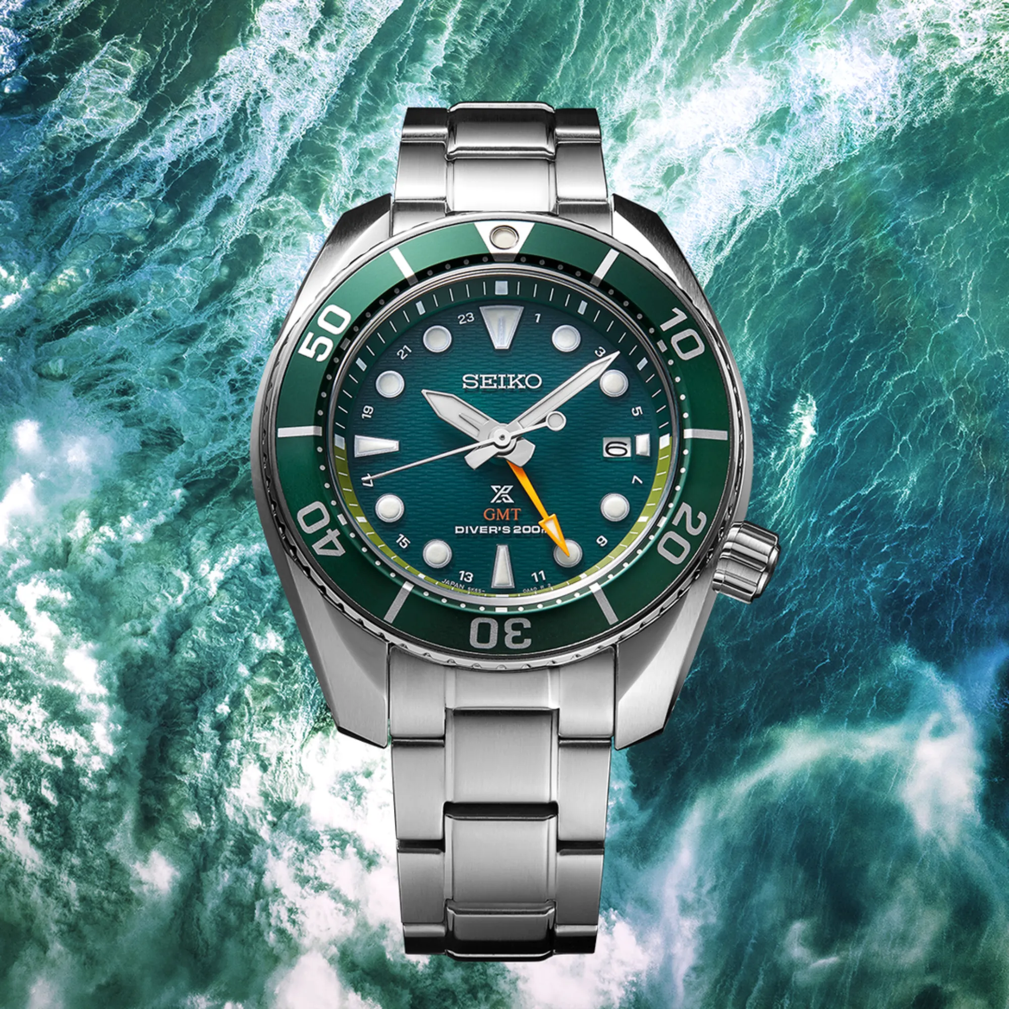 Prospex Men Solar Green Dial Analog Stainless Steel Watch SFK003J1