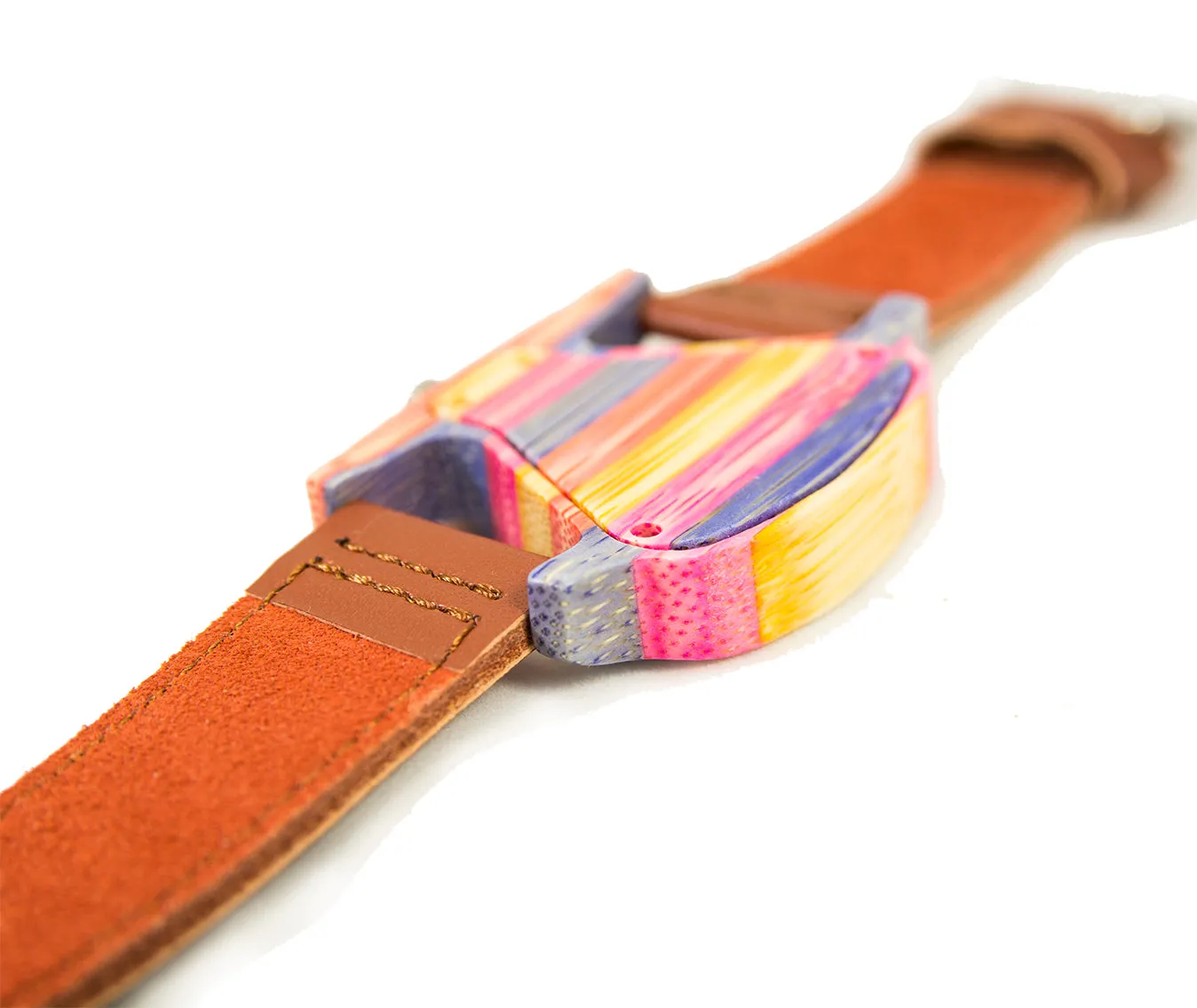 Rainbow Triangle Women's Wood Watch With Premium Leather Strap