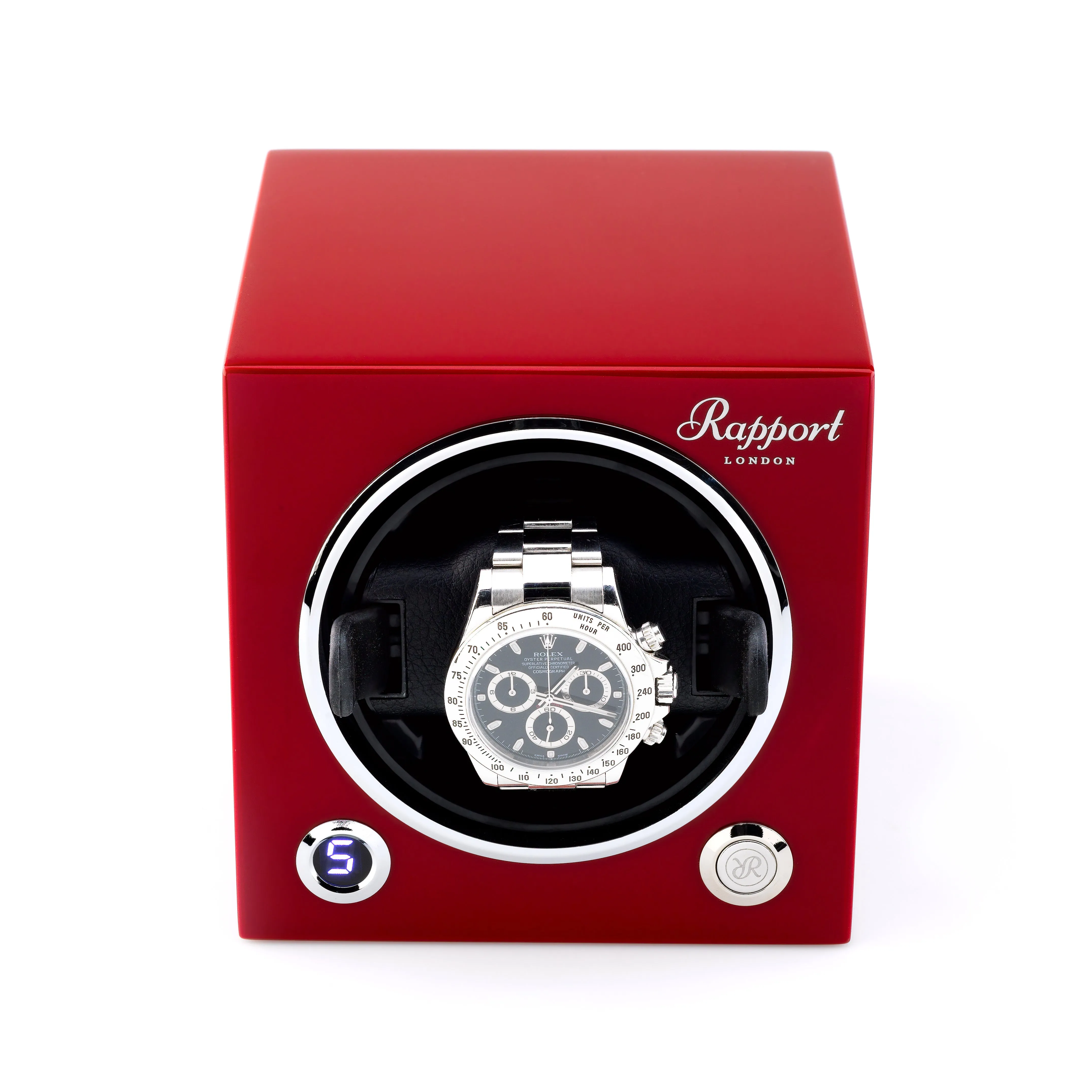 Rapport Evo Cube Single Watch Winder - Crimson Red