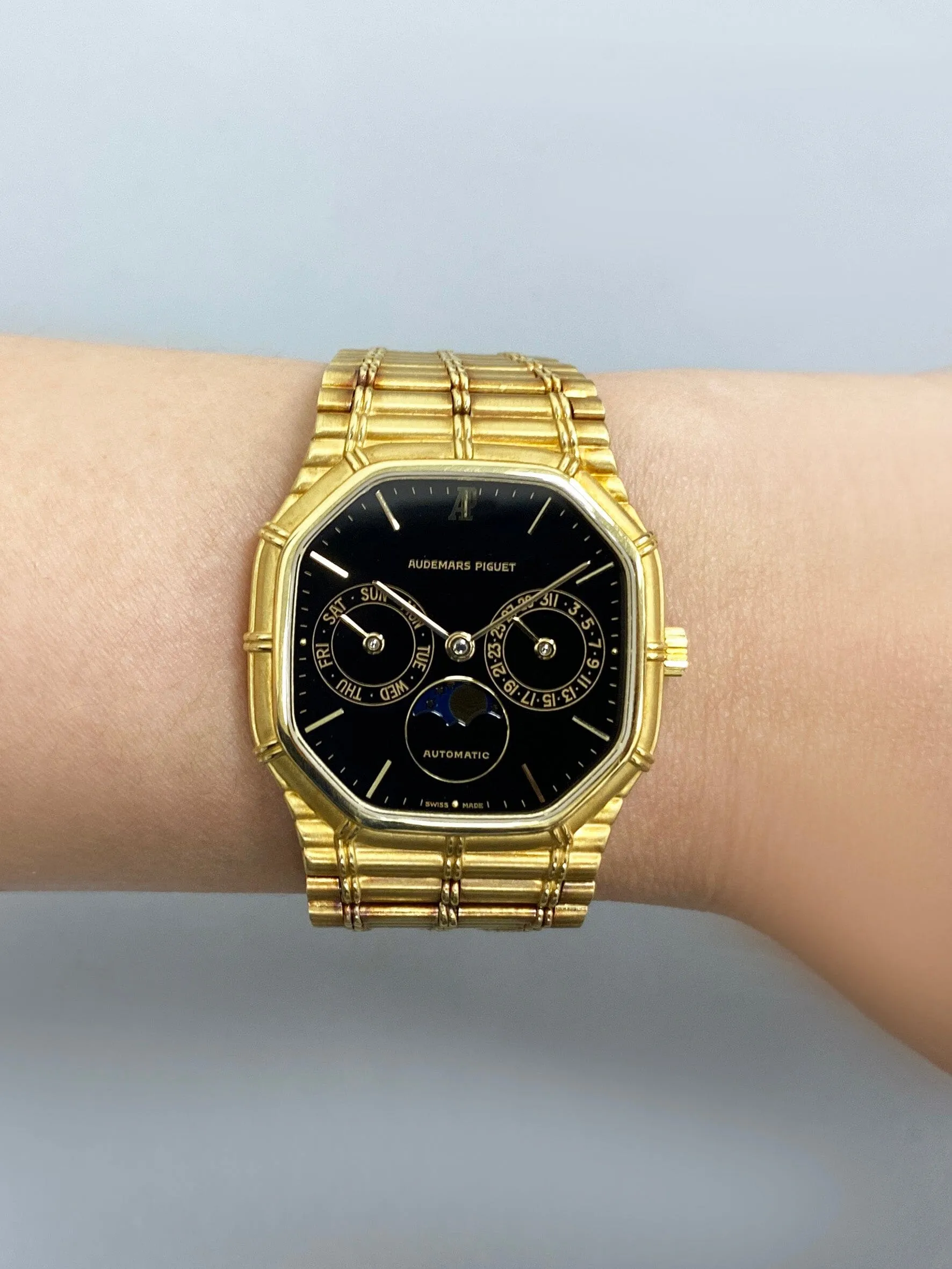 RARE Audemars Piguet Bamboo Day-Date Moonphase Mens Watch