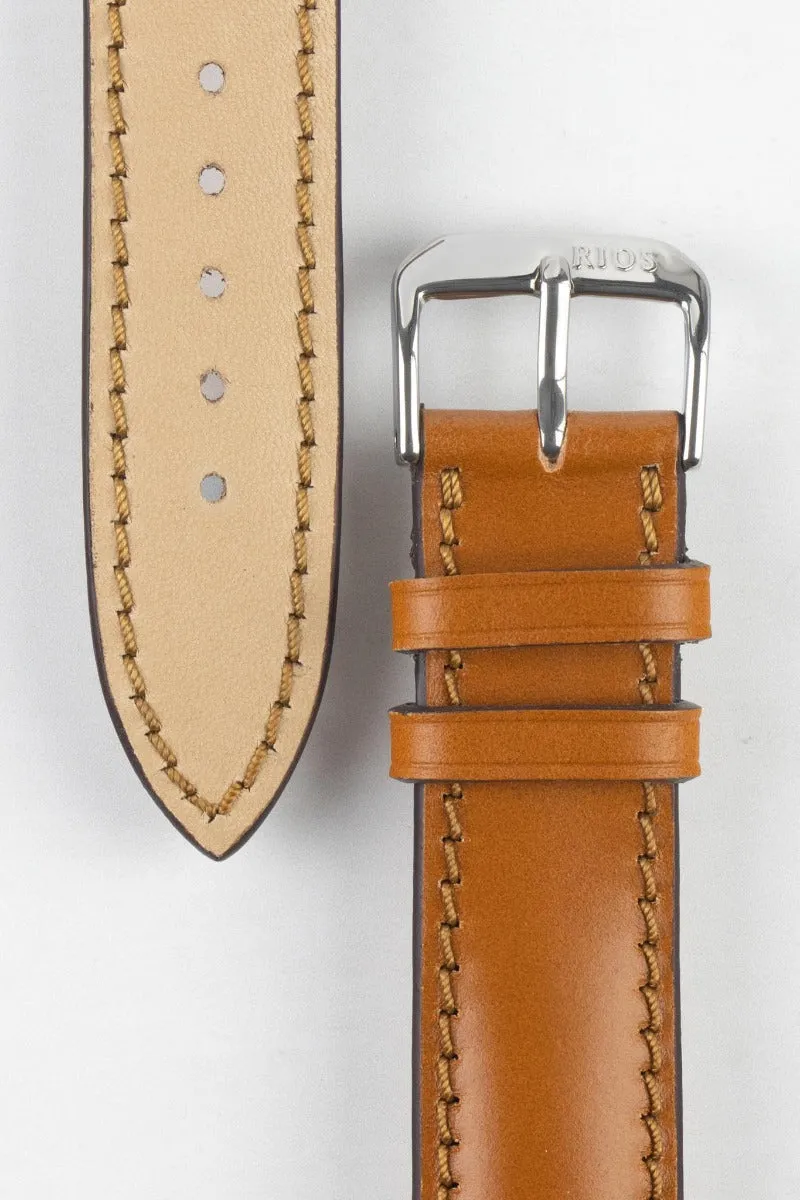 RIOS1931 CHICAGO Shell Cordovan Leather Watch Strap in HONEY