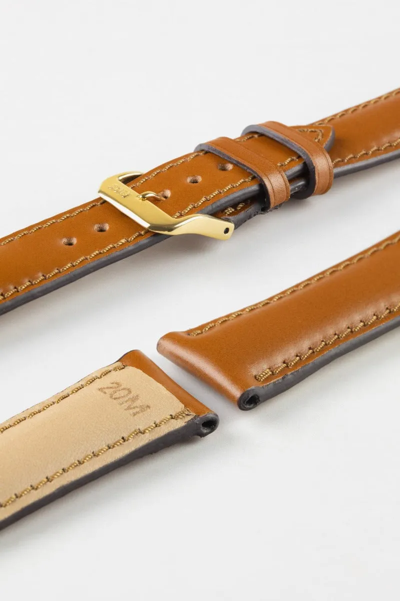 RIOS1931 CHICAGO Shell Cordovan Leather Watch Strap in HONEY