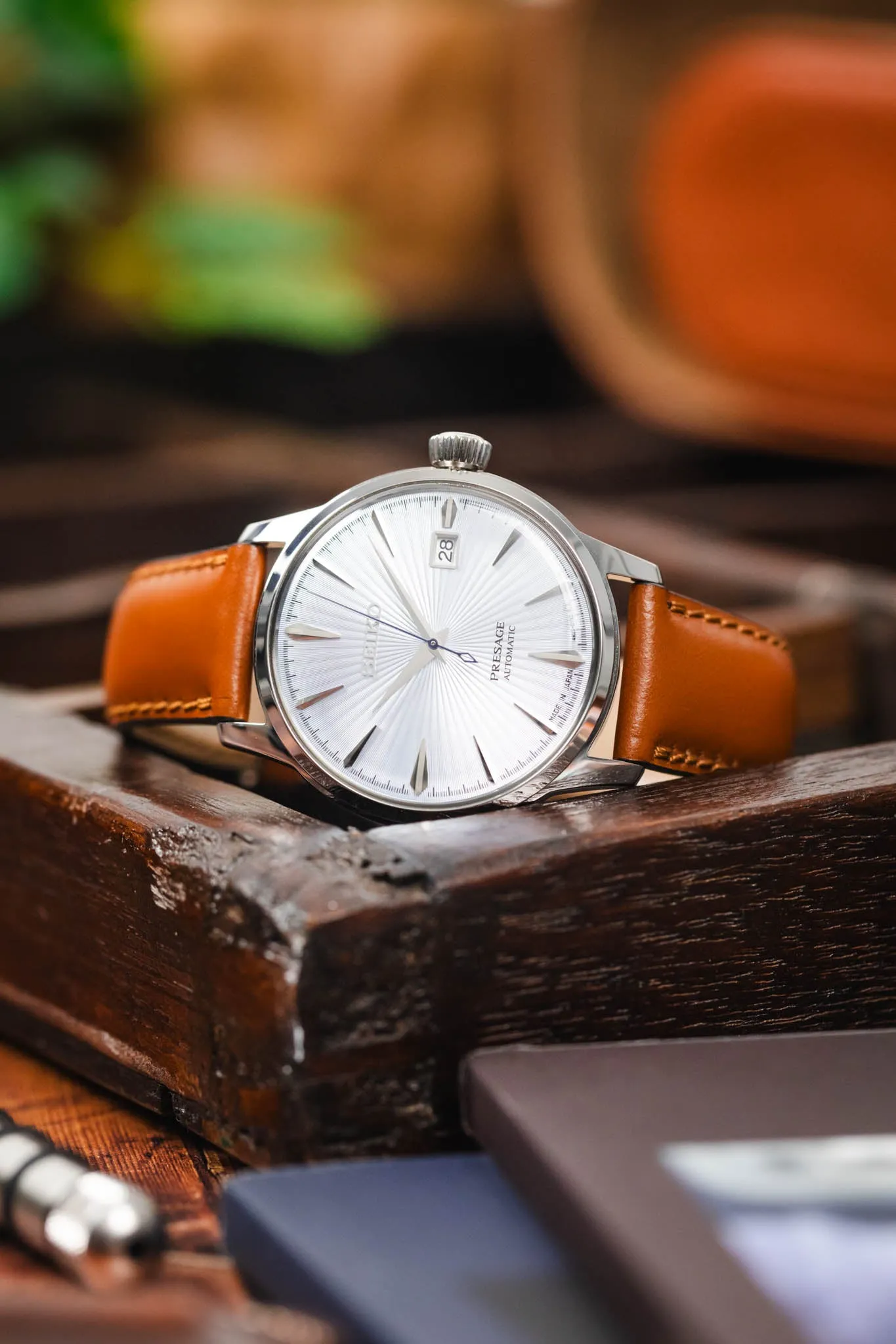 RIOS1931 CHICAGO Shell Cordovan Leather Watch Strap in HONEY