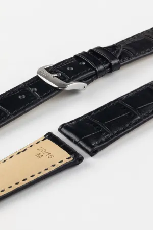 RIOS1931 ORLANDO Alligator-Embossed Leather Watch Strap in BLACK