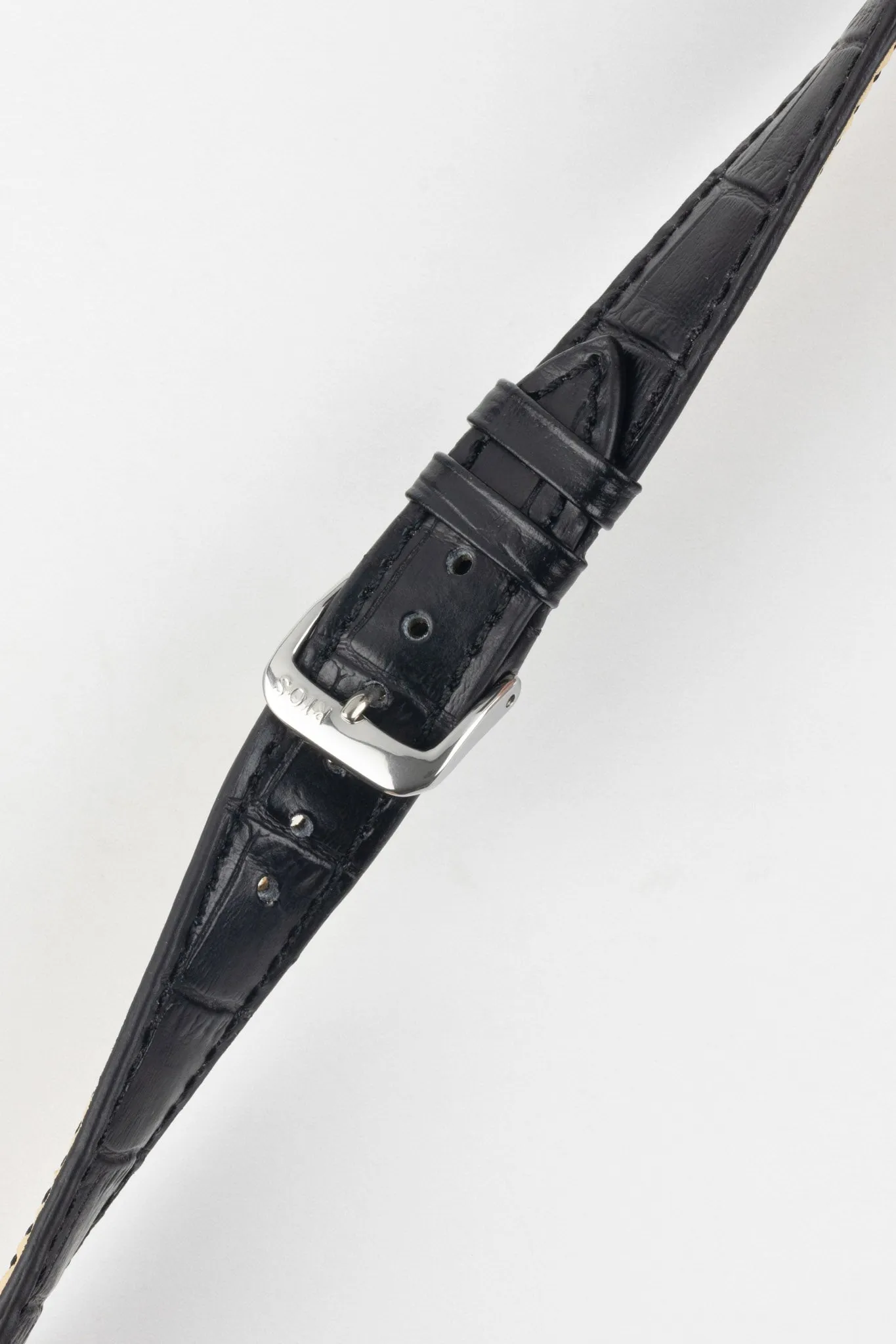 RIOS1931 ORLANDO Alligator-Embossed Leather Watch Strap in BLACK