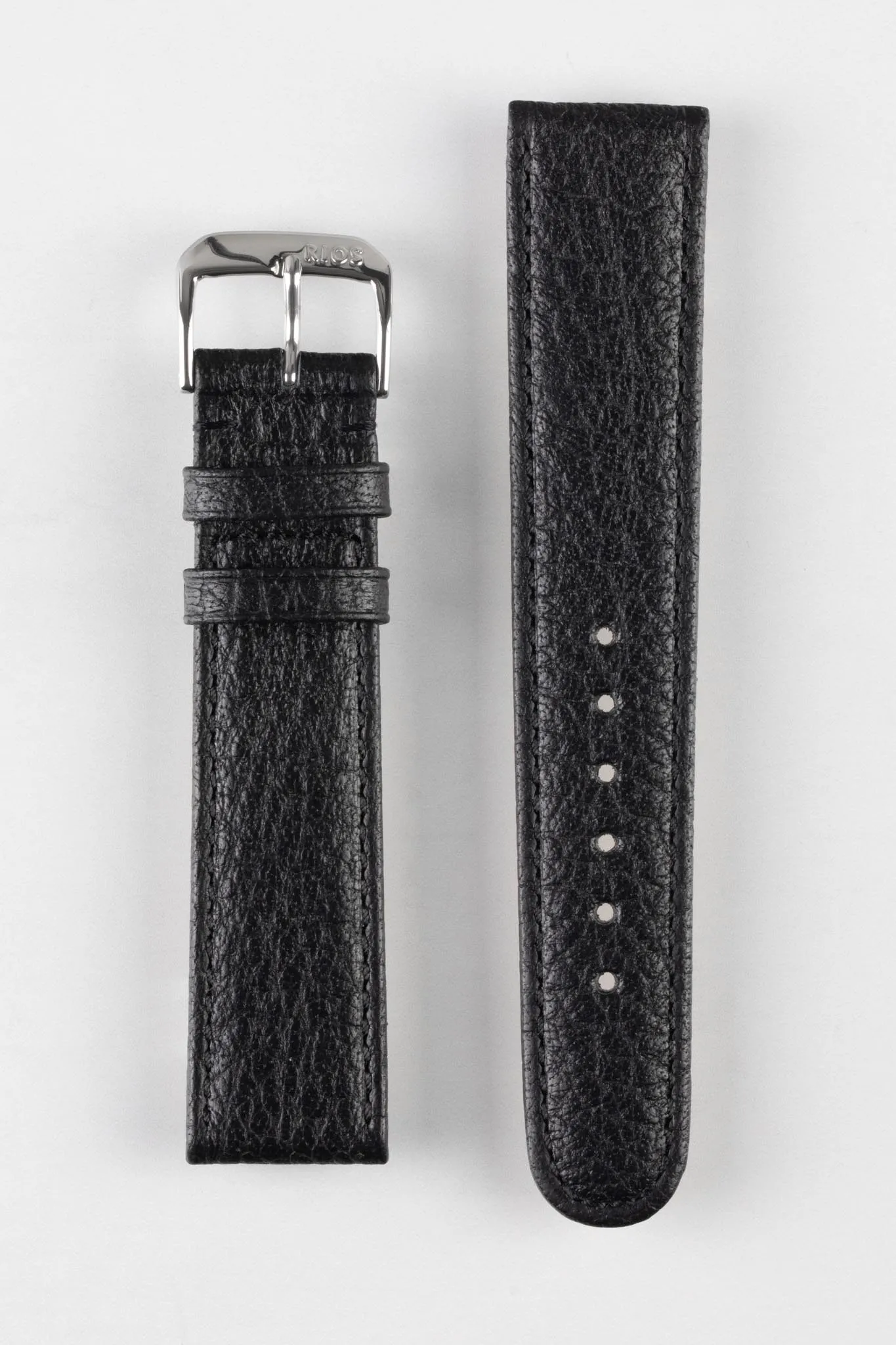 RIOS1931 TEXAS Genuine Buffalo Leather Watch Strap in BLACK